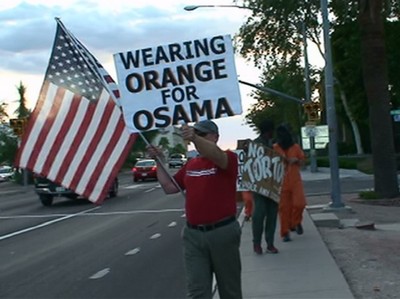 Sign - Wearing Orange For Osama